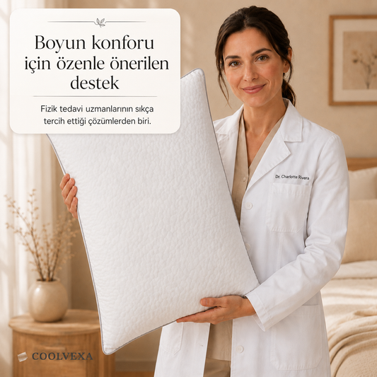 CoolVexa™ ErgoComfort: Boyun Destekli Biyeli Yastık