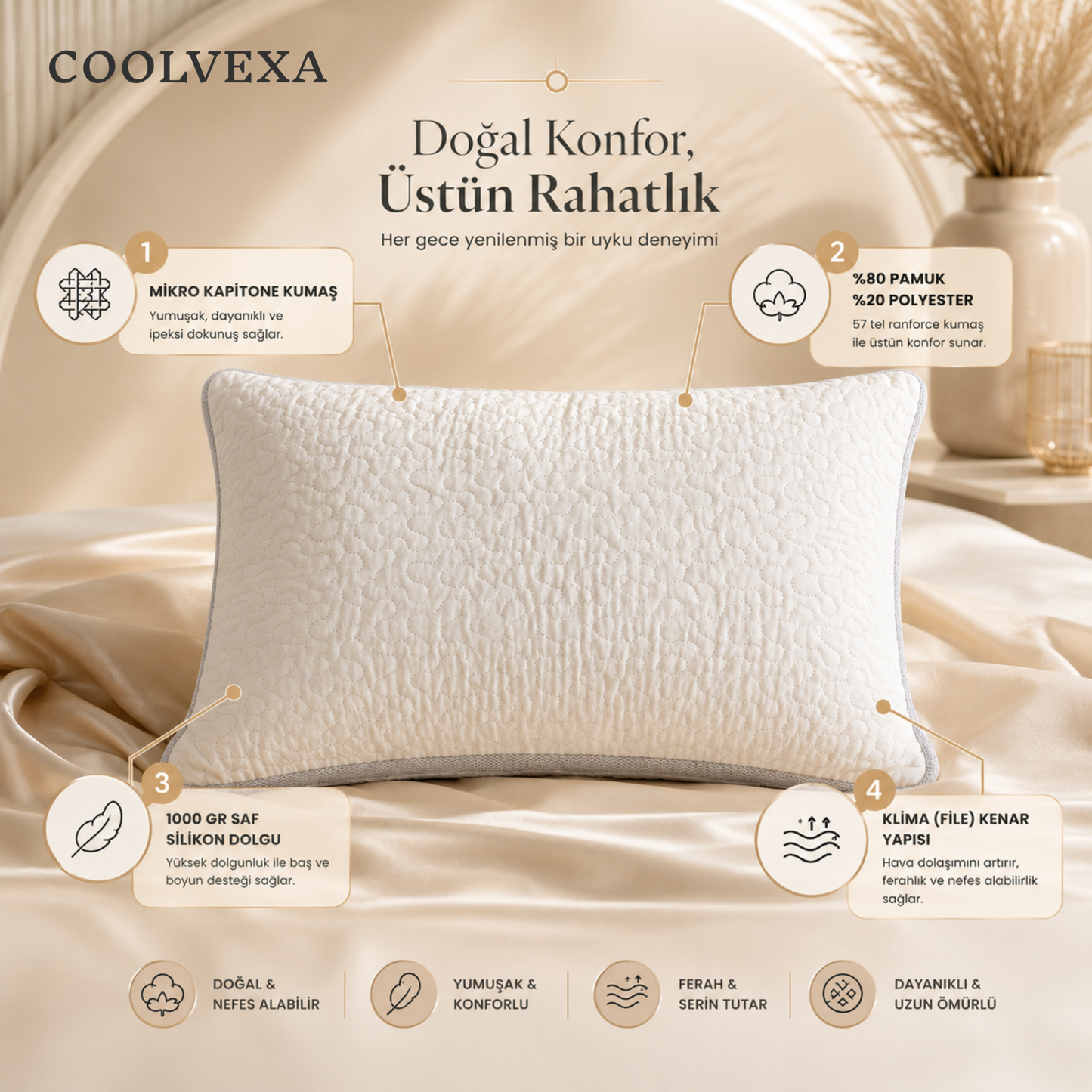 CoolVexa™ AirCloud Yastık: Her Sabah Otel Rahatlığında Uyanın